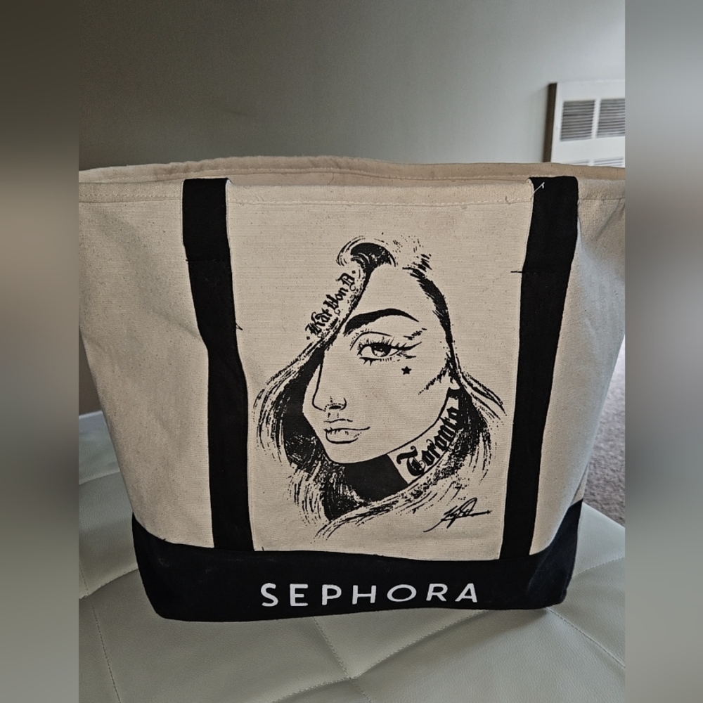 Kat Von D Special Edition Black and Cream Tote Bag